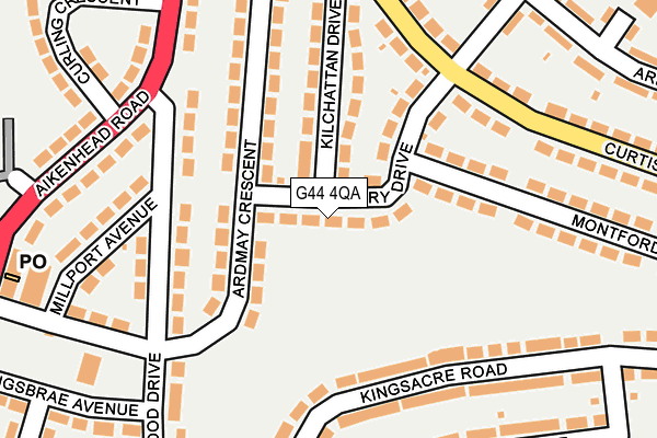 G44 4QA map - OS OpenMap – Local (Ordnance Survey)