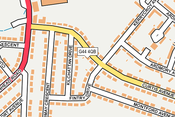 G44 4QB map - OS OpenMap – Local (Ordnance Survey)