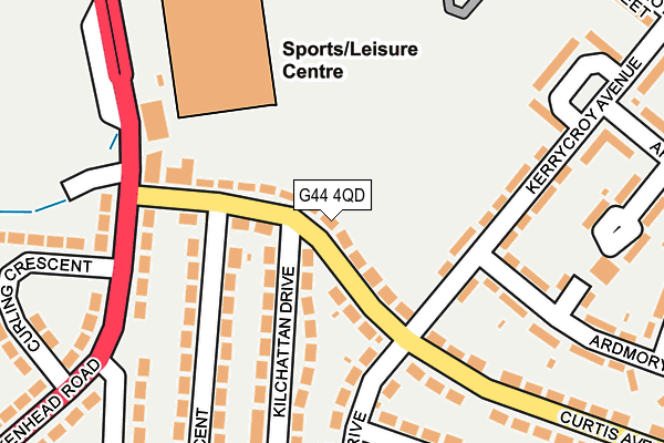 G44 4QD map - OS OpenMap – Local (Ordnance Survey)