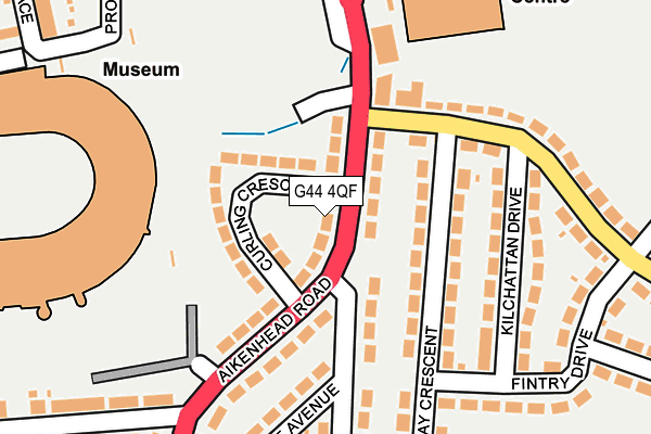 G44 4QF map - OS OpenMap – Local (Ordnance Survey)