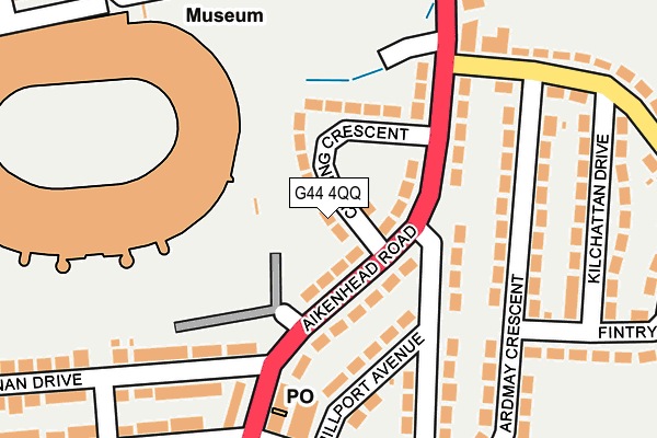 G44 4QQ map - OS OpenMap – Local (Ordnance Survey)