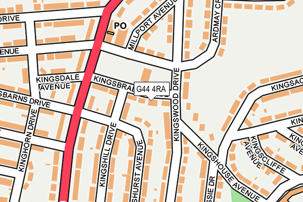 G44 4RA map - OS OpenMap – Local (Ordnance Survey)