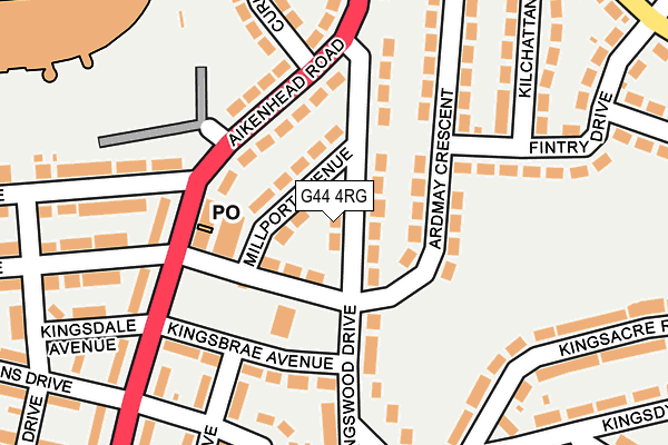 G44 4RG map - OS OpenMap – Local (Ordnance Survey)