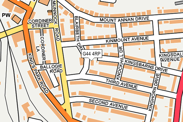 G44 4RP map - OS OpenMap – Local (Ordnance Survey)