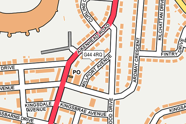 G44 4RQ map - OS OpenMap – Local (Ordnance Survey)