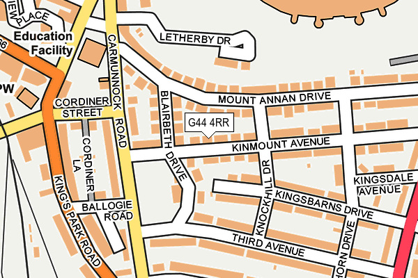 G44 4RR map - OS OpenMap – Local (Ordnance Survey)