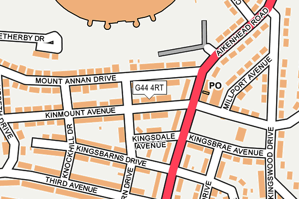 G44 4RT map - OS OpenMap – Local (Ordnance Survey)