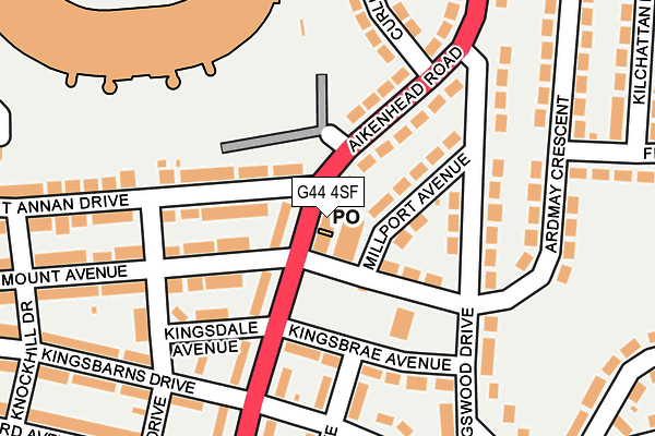 G44 4SF map - OS OpenMap – Local (Ordnance Survey)