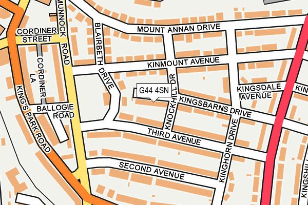 G44 4SN map - OS OpenMap – Local (Ordnance Survey)