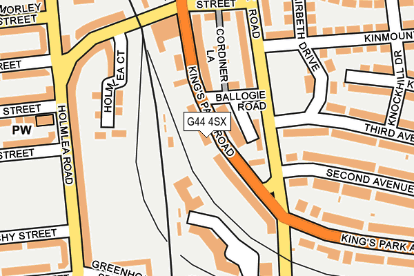 G44 4SX map - OS OpenMap – Local (Ordnance Survey)