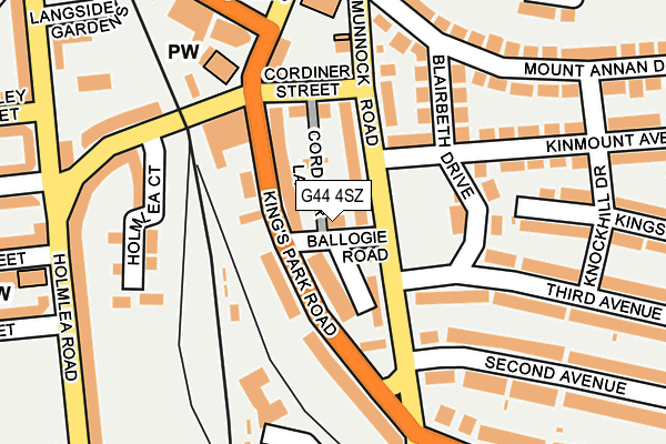 G44 4SZ map - OS OpenMap – Local (Ordnance Survey)