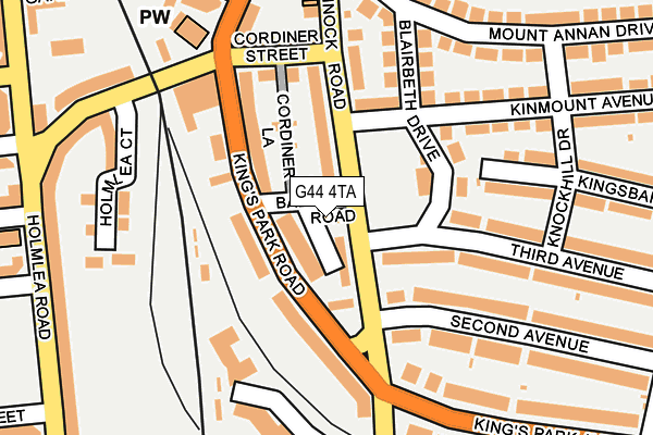 G44 4TA map - OS OpenMap – Local (Ordnance Survey)