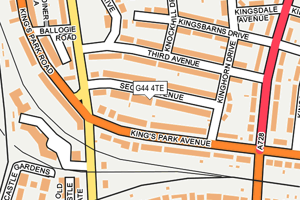 G44 4TE map - OS OpenMap – Local (Ordnance Survey)