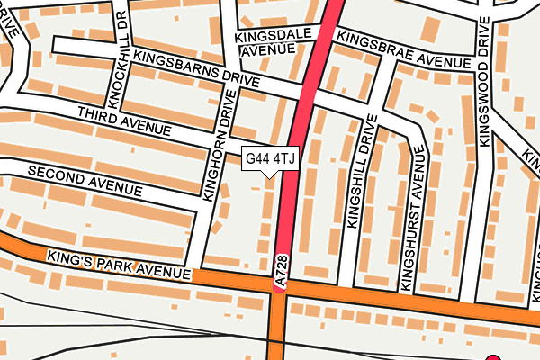G44 4TJ map - OS OpenMap – Local (Ordnance Survey)