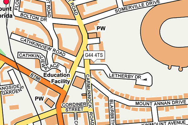 G44 4TS map - OS OpenMap – Local (Ordnance Survey)