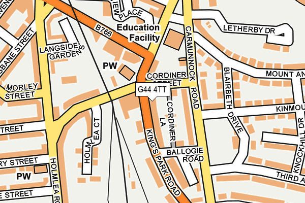 G44 4TT map - OS OpenMap – Local (Ordnance Survey)