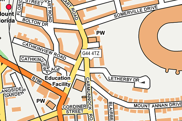 G44 4TZ map - OS OpenMap – Local (Ordnance Survey)