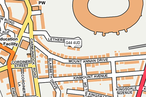 G44 4UD map - OS OpenMap – Local (Ordnance Survey)