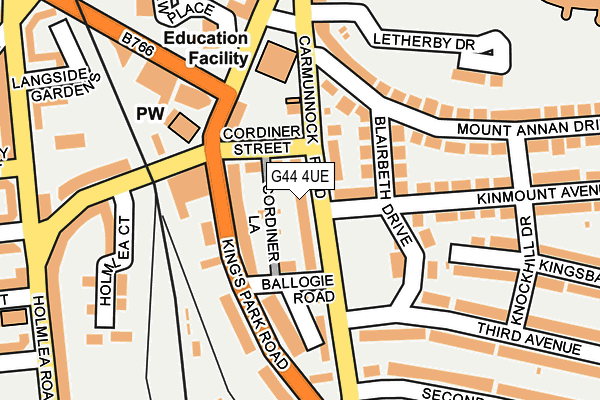 G44 4UE map - OS OpenMap – Local (Ordnance Survey)