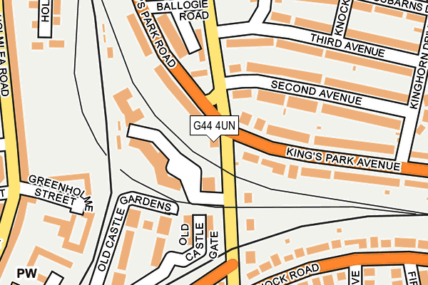 G44 4UN map - OS OpenMap – Local (Ordnance Survey)