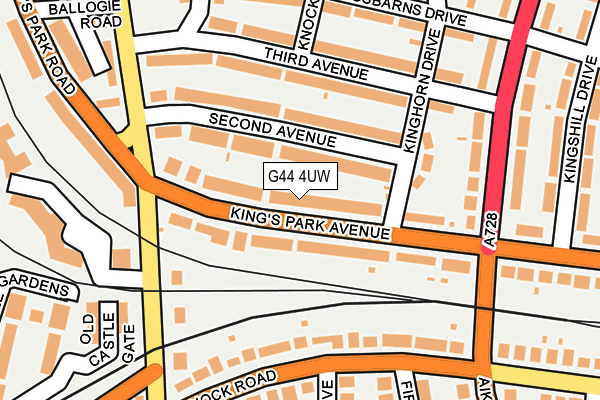G44 4UW map - OS OpenMap – Local (Ordnance Survey)