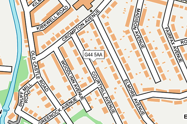 G44 5AA map - OS OpenMap – Local (Ordnance Survey)