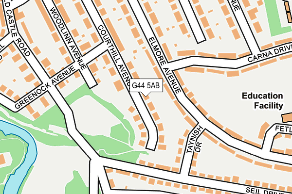 G44 5AB map - OS OpenMap – Local (Ordnance Survey)