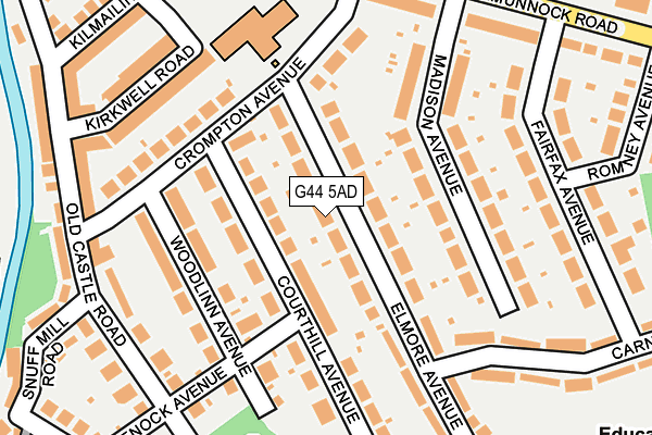 G44 5AD map - OS OpenMap – Local (Ordnance Survey)