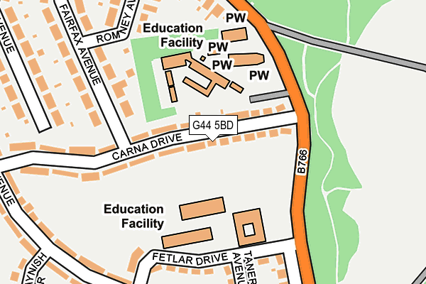 G44 5BD map - OS OpenMap – Local (Ordnance Survey)