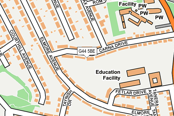 G44 5BE map - OS OpenMap – Local (Ordnance Survey)