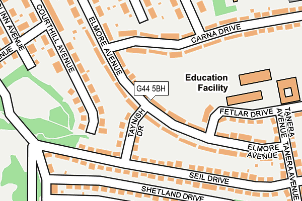 G44 5BH map - OS OpenMap – Local (Ordnance Survey)