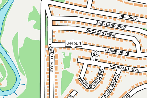 G44 5DN map - OS OpenMap – Local (Ordnance Survey)