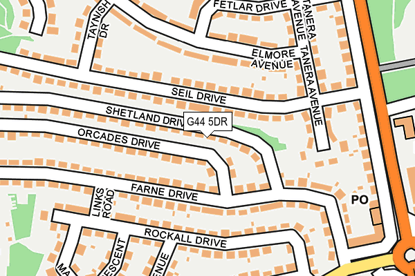 G44 5DR map - OS OpenMap – Local (Ordnance Survey)