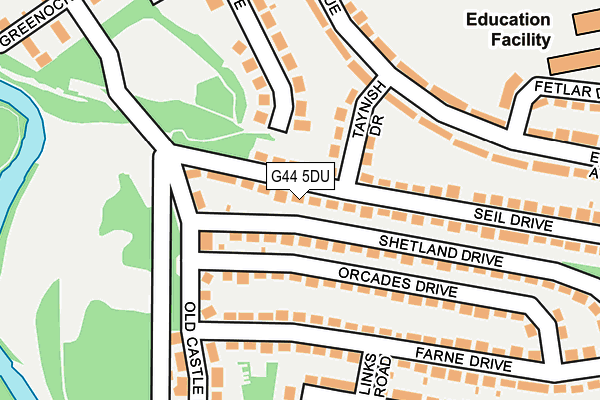 G44 5DU map - OS OpenMap – Local (Ordnance Survey)