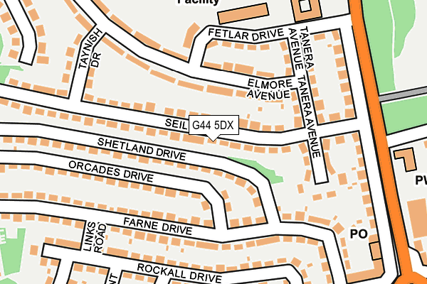 G44 5DX map - OS OpenMap – Local (Ordnance Survey)