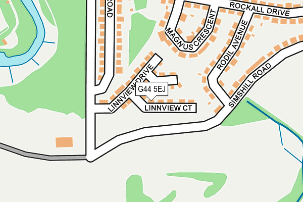 G44 5EJ map - OS OpenMap – Local (Ordnance Survey)