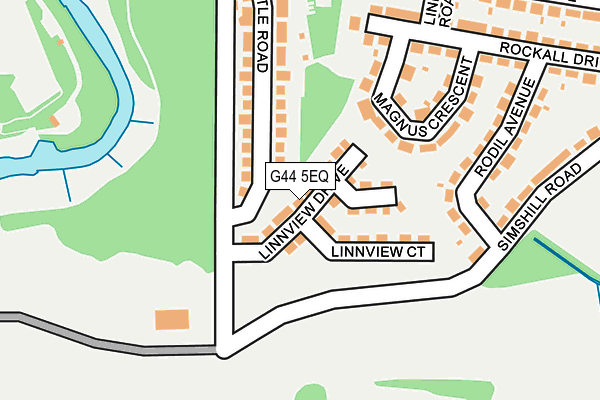 G44 5EQ map - OS OpenMap – Local (Ordnance Survey)