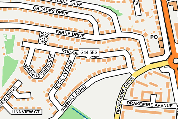 G44 5ES map - OS OpenMap – Local (Ordnance Survey)