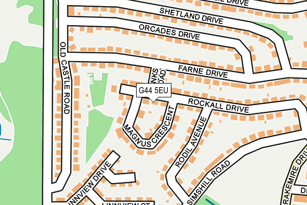 G44 5EU map - OS OpenMap – Local (Ordnance Survey)