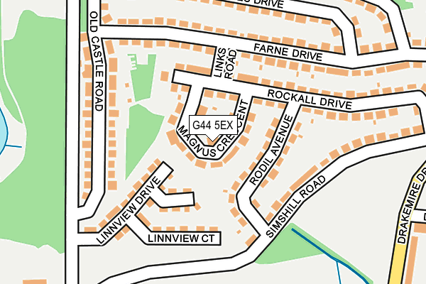 G44 5EX map - OS OpenMap – Local (Ordnance Survey)