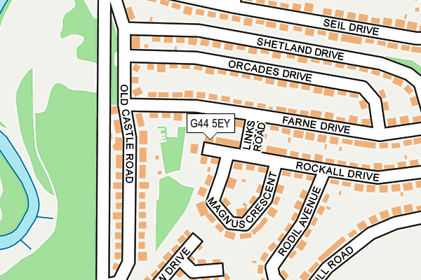 G44 5EY map - OS OpenMap – Local (Ordnance Survey)