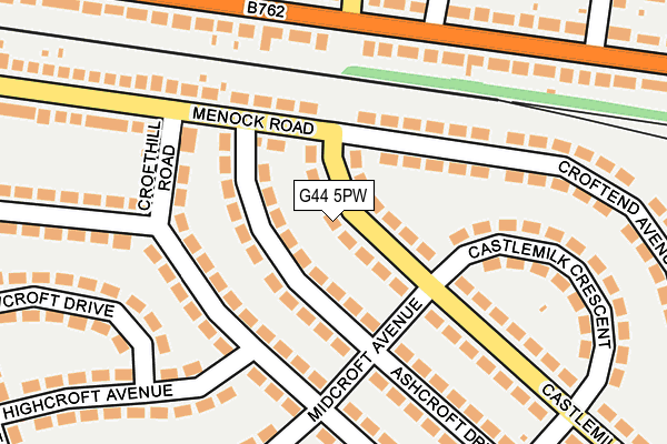 G44 5PW map - OS OpenMap – Local (Ordnance Survey)