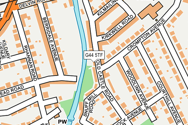 G44 5TF map - OS OpenMap – Local (Ordnance Survey)