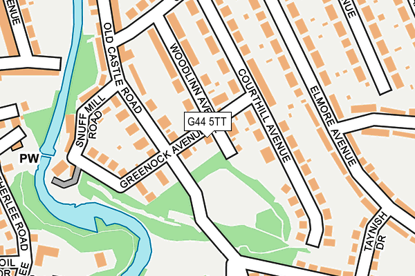 G44 5TT map - OS OpenMap – Local (Ordnance Survey)