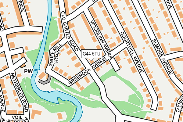 G44 5TU map - OS OpenMap – Local (Ordnance Survey)