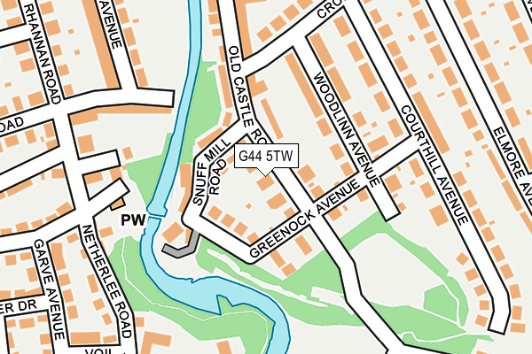 G44 5TW map - OS OpenMap – Local (Ordnance Survey)