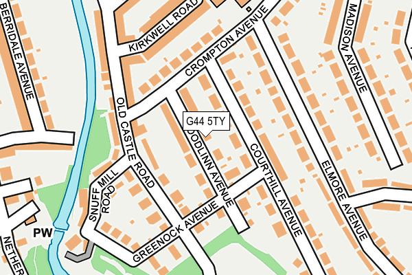 G44 5TY map - OS OpenMap – Local (Ordnance Survey)