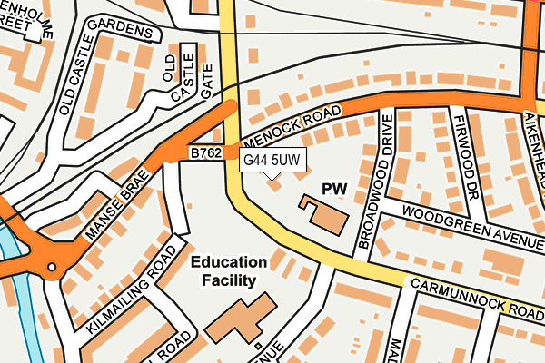 G44 5UW map - OS OpenMap – Local (Ordnance Survey)