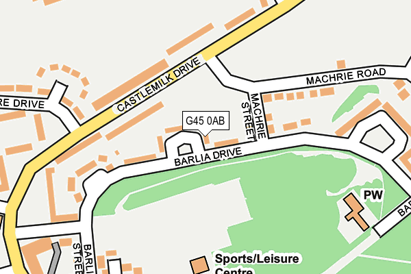 G45 0AB map - OS OpenMap – Local (Ordnance Survey)