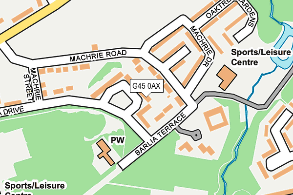 G45 0AX map - OS OpenMap – Local (Ordnance Survey)